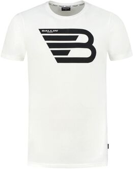 Ballin Chestprint T-shirt Heren wit - zwart - XL