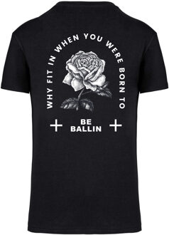 Ballin Est. 2013 Backprint rose shirt - maat S Zwart