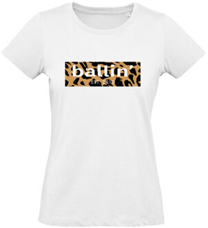 Ballin Est. 2013 - Dames Tee SS Panter Block Shirt - Wit - Maat L