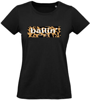 Ballin Est. 2013 - Dames Tee SS Panter Block Shirt - Zwart - Maat L