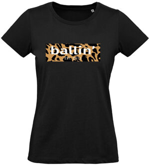 Ballin Est. 2013 - Dames Tee SS Panter Block Shirt - Zwart - Maat M