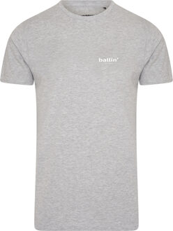 Ballin Est. 2013 - Heren Tee SS Small Logo Shirt - Grijs - Maat S