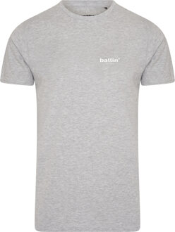 Ballin Est. 2013 - Heren Tee SS Small Logo Shirt - Grijs - Maat XL