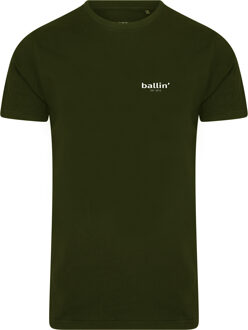 Ballin Est. 2013 - Heren Tee SS Small Logo Shirt - Groen - Maat XXL