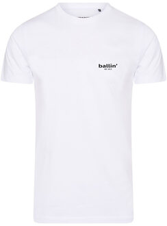 Ballin Est. 2013 - Heren Tee SS Small Logo Shirt - Wit - Maat S