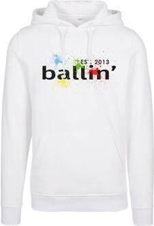 Ballin Est. 2013 Paint splatter hoodie Wit - XL