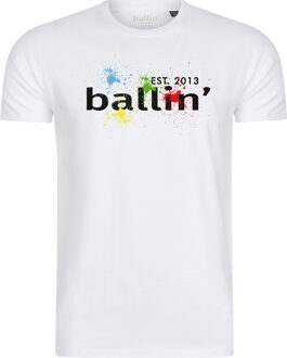Ballin Est. 2013 Paint splatter tee Wit - XL