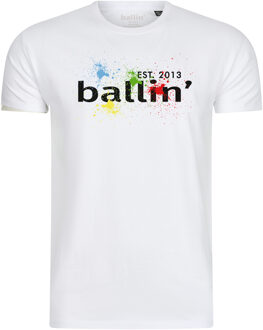 Ballin Est. 2013 Paint splatter tee Wit