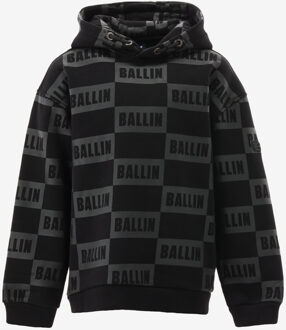 Ballin Hoodie CHECK LOGO PRINT zwart - 140/10J;152/12J;164/14J;176/16J