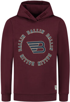 Ballin Jongens hoodie met artwork - Wijnrood - Maat 140