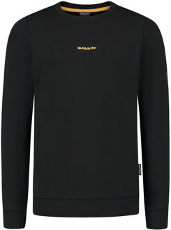 Ballin Jongens sweater met logo en artwork - Zwart - Maat 140