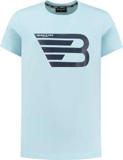 Ballin T-shirt met logo - Lt blauw - Maat 152