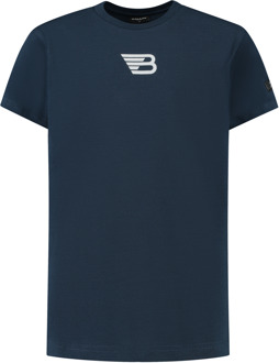 Ballin T-shirt met logo - Navy blauw - Maat 140