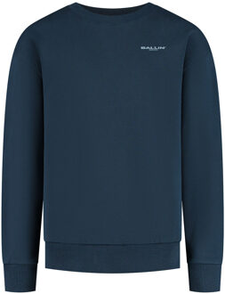 Ballin winter sweater jongens - navy blauw - zigzag logo - Maat 140