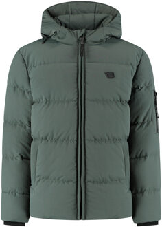 Ballin winter winterjas jongens - army groen - gewatteerd - logo badge - Maat 152