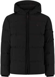 Ballin winter winterjas jongens - zwart - gewatteerd - logo badge - Maat 140