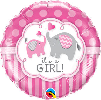 Ballon Geboorte Meisje 45 Cm Folie Roze