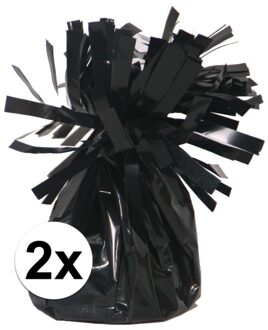 Ballon gewichtje - 2x - zwart - 170 gram - helium ballontrosje