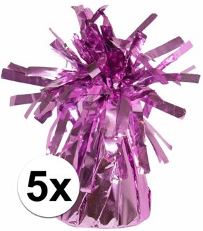Ballon gewichtje - 5x - roze - 170 gram - helium ballontrosje