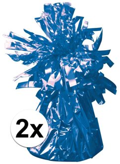 Ballon gewichtjes - 2x - blauw - 170 gram - helium ballontrosjes