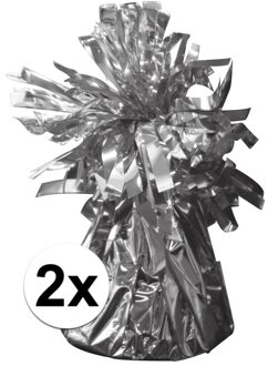 Ballon gewichtjes - 2x - zilver - 170 gram - gewichtjes voor helium ballontrosjes
