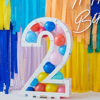 Ballon Mozaïek kit Cijfer 2 Wit - Transparant
