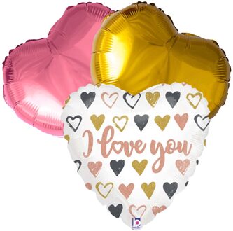 Ballonboeket i love you rose goud!