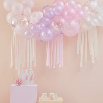 Ballonboog Set Pastel Parel & Ivoor Met Slingers Multikleur - Print
