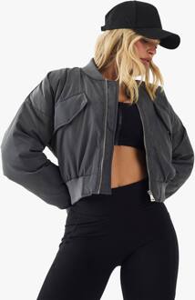 Ballonmouw Oversized Bomber Jacket, Charcoal - M