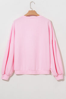 Ballonmouw Sweatshirt - maat M Lichtroze