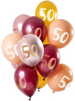 Ballonnen 50 Jaar Roze 30cm 12st