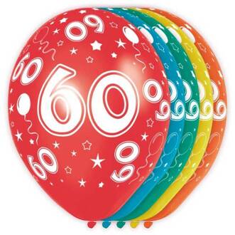Ballonnen 60 jaar (5st) Multikleur