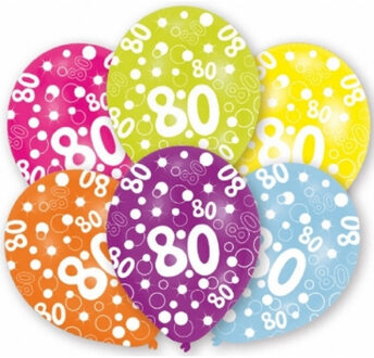 Ballonnen 80 jaar - 18x - 27 cm - verjaardag - leeftijd feestballonnen - Feestartikelen