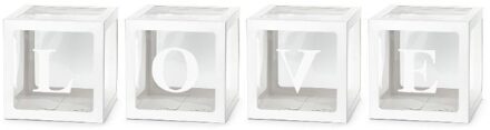 Ballonnen Box LOVE Wit (30x30cm) Wit - Transparant