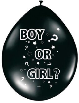Ballonnen Boy Or Girl 30 Cm Latex Zwart 8 Stuks