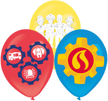Ballonnen Brandweerman Sam (6st) Multikleur - Print