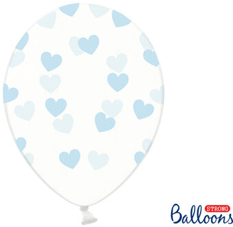 Ballonnen Clear Hartjes Blauw 6 Stuks Multikleur