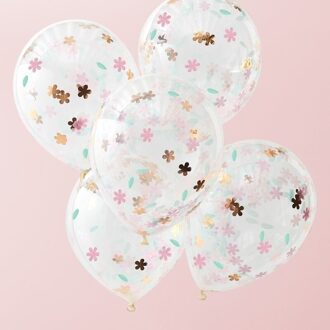 Ballonnen Confetti Bloemen - 5 stuks