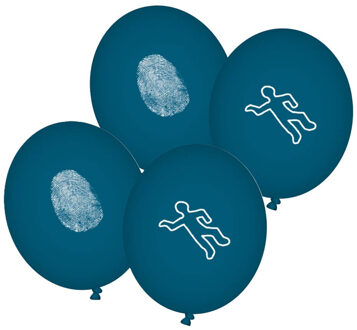 Ballonnen Detective - 16x stuks - blauw - 90 cm - politie thema