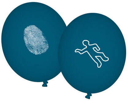 Ballonnen Detective - 8x stuks - blauw - 90 cm - politie thema