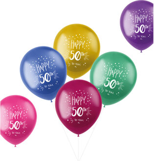 Ballonnen 'Happy 50th To You' Meerkleurig (6st) Multikleur - Print