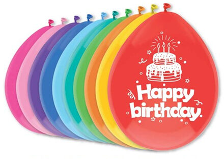 ballonnen ""Happy Birthday"" 10 stuks 30 cm Multikleur