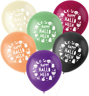 Ballonnen Happy Halloween Kleurenmix (6st) Multikleur - Print