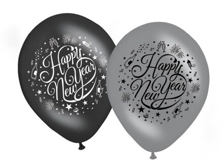 Ballonnen Happy New Year 8 stuks Multikleur