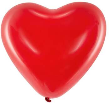 Ballonnen hart rood 41cm - 6 stuks