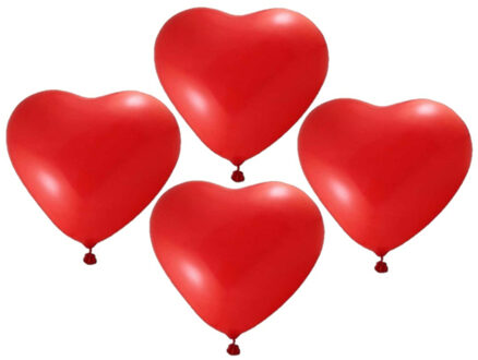 Ballonnen in rode hartjes vorm - 36x stuks - Valentijn en Liefde decoraties - latex - versieringen