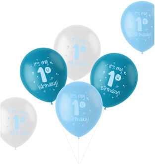 Ballonnen It's My 1st Birthday! 33 Cm Latex Blauw 6 Stuks