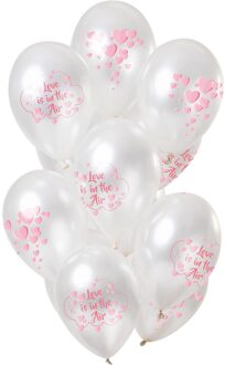 Ballonnen 'Love Is In The Air' Metallic 30cm - 12 Stuks Roze