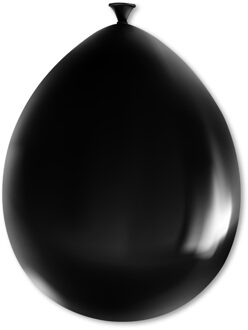 ballonnen Metallic 18,5 cm latex zwart 8 stuks