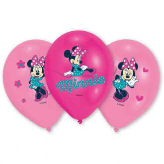 ballonnen Minnie Mouse 27,5 cm roze 6 stuks